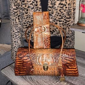 Brahmin Toasted Almond Shoulder Bag FREE wallet